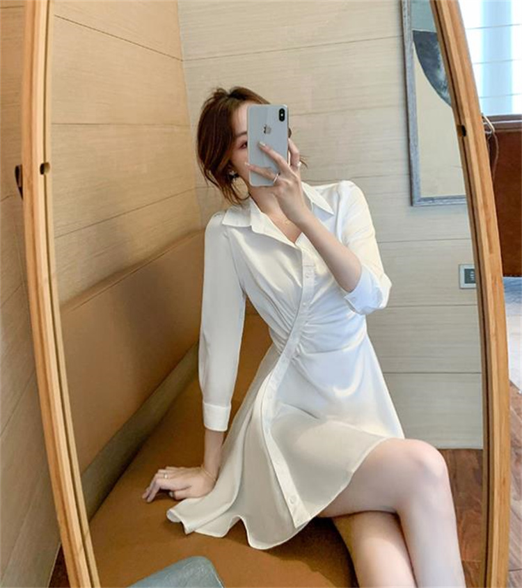 きちんと感をGET 韓国ファッション ワンピース 快適である シャツワンピ ミニスカート 新品 スリム