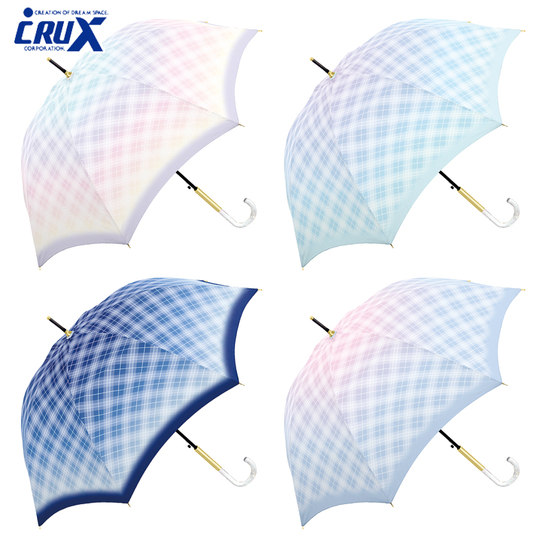 ■CRUX(クラックス)■【パディマ限定　特別SALE】　晴雨兼用 婦人長傘　ミルキートーンアンブレラ チェック
