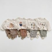 2022 秋新作 韓国版 ins  赤ちゃん 綿 かわいい 丸首  Tシャツ  男女兼用 子供服