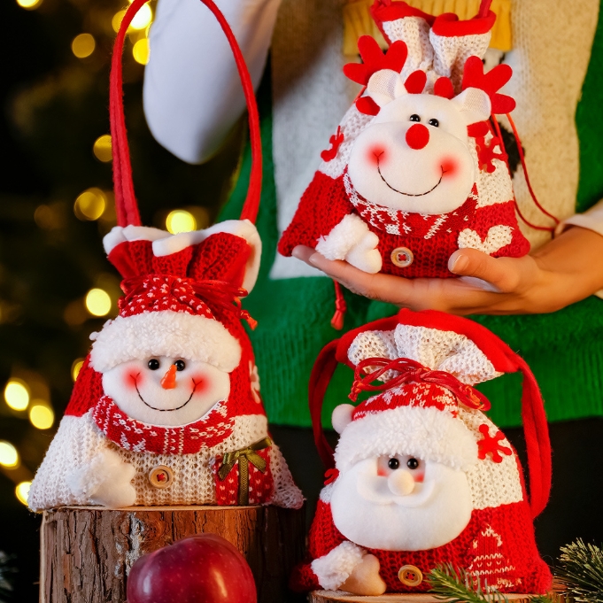 クリスマス ギフト用袋  雪だるま サンタクロース クリスマス ソックス クリスマスツリー 飾り 玄関飾り