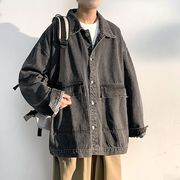 デブ日本系vintageウォッシャブルデニムジャケット男はサイズを大きくしてゆったり秋の潮牌レトロな