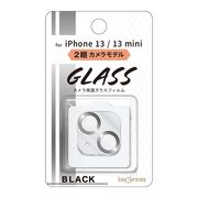 iPhone 13 mini / 13  ガラスフィルム カメラ メタリック 10H 2眼カメラモデル/ブラック