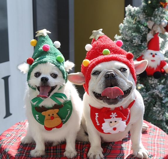 クリスマス  小型犬服 かわいい   ペット用 ペット用品 犬用帽子  犬用よだれかけ  ネコ雑貨