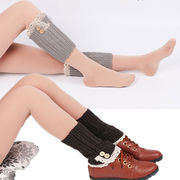 暖かいウールの靴下　大人の脚カバー　靴下の秋と冬のニットの足カバーyy0032