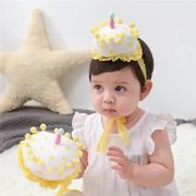 ins新作★韓国風 おもちゃ プレゼントお誕生日 ケーキ　帽子 レースtype ハーフバースデー　
