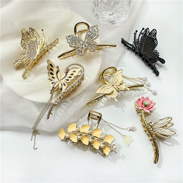 バンスクリップ ヘアアクセサリー　ヘアクリップ　ヘア飾り　髪とめ　夏　韓国ファッション　蝶々