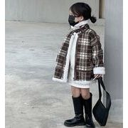 秋冬新作  韓国子供服 アウター ロングジャケットトップスコート厚手  裹起毛 女の子 長袖 キッズ服