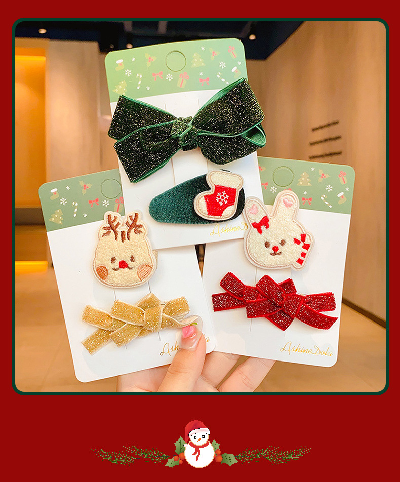 NO.147 ハンドメイド ヘアピン クリスマス デコパ