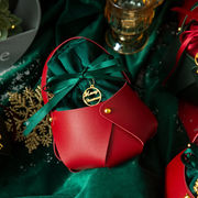 ★新入荷 ギフトバッグ クリスマス サンタクロース パーティー サンタ プレゼント用 巾着袋 PUバッグ
