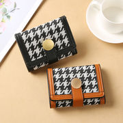超 新作 ミニ財布 千鳥格子 韓国ファッション 二つ折り財布 レディース コンパクト な 財布 小銭入れ