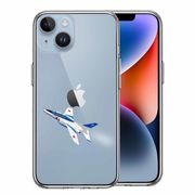 iPhone14 側面ソフト 背面ハード ハイブリッド クリア ケース シェル ブルーインパルス 1号機
