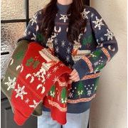 秋冬  クリスマス 韓国風  レディース　トップス  ニット セーター 長袖 ファッション 3色