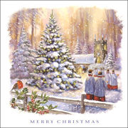 グリーティングカード クリスマス「合唱隊とロビン」 メッセージカード