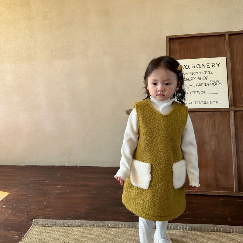【2022冬新作】韓国風子供服 ベビー服 キッズ 女の子 サロペットワンピースORインナーシャツ