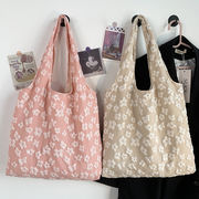 トートバッグ　エコバッグ　ズックバッグ　ハンドバッグ　大容量　鞄　韓国ファッション　花柄