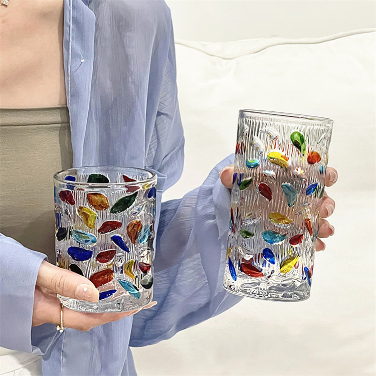 Fashions 限定発売 家庭用 ウォーターカップ デザインセンス 手描きイラスト ガラス ウォーターカップ