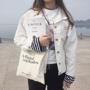 トートバッグ　エコバッグ　ズックバッグ　キャンバス　鞄　韓国ファッション　アルファベット