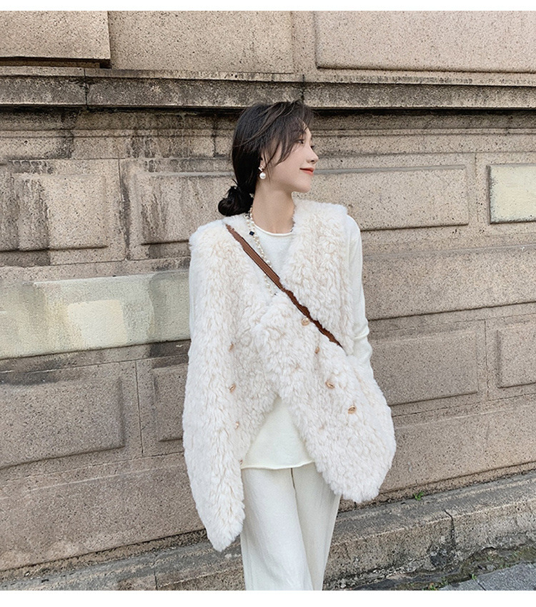 これはあまりにもお洒落です 韓国ファッション チェスターコート 秋冬 ベスト 毛皮 タンクトップ