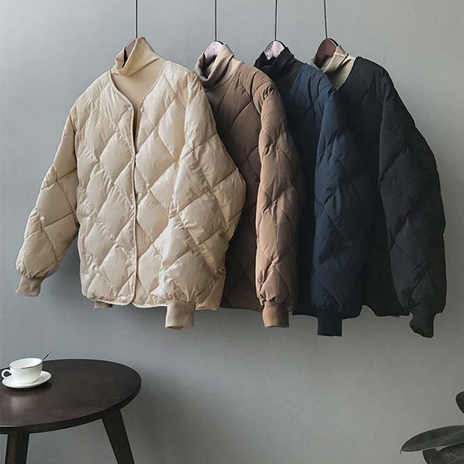 【2022冬服】韓国風レディース服　  カジュアル　お出かけ　中綿コート　アウター
