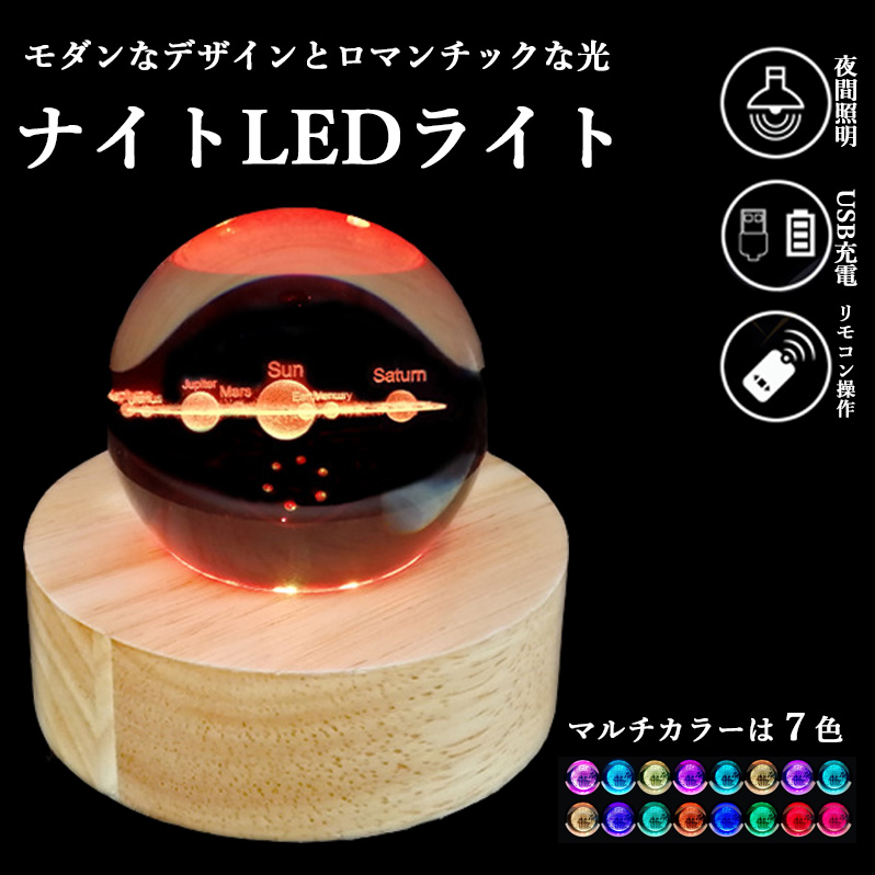 USB LED ナイトライト 木製 アクリル3D テーブルランプ モダンな  スイッチ モダン 常夜灯