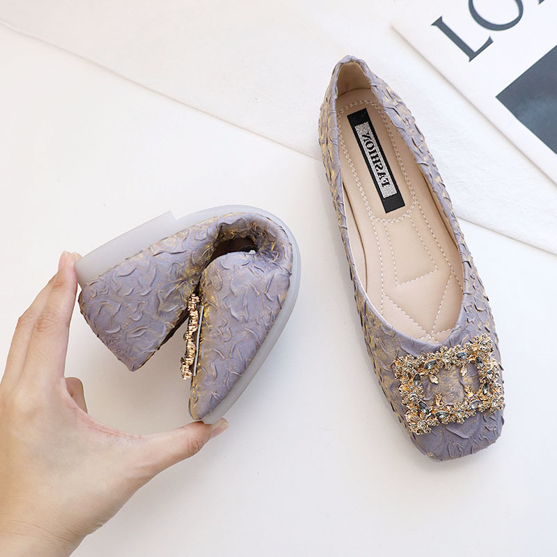 韓国ファッション ニットパンプス フラットヒール　靴1.5cm