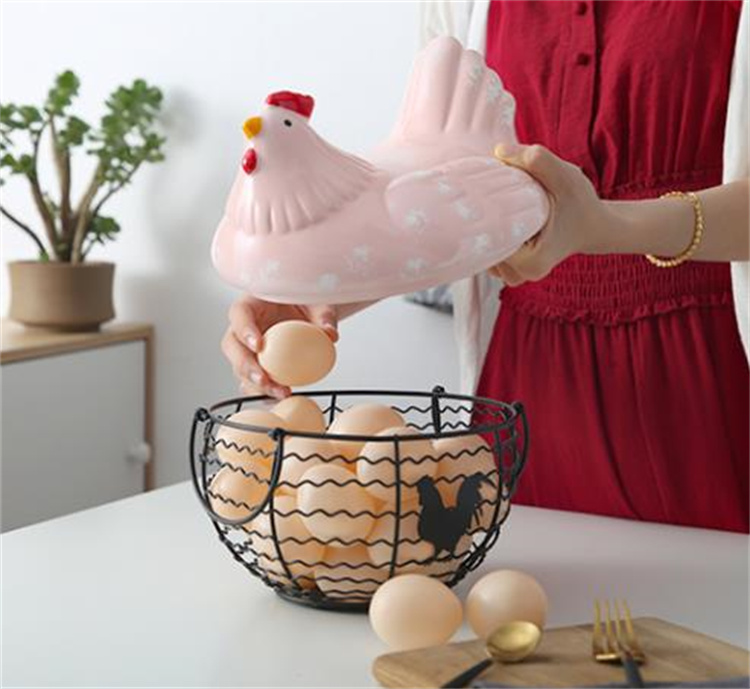 レストラン振り子 卵バスケット 持ち運び可能 雌鶏蛋収納かご 家庭用 果物バスケット 物置バスケット