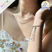多層 ネックレス 首飾り ブレスレット アクセサリー ピアス ファッション 韓国 レディー