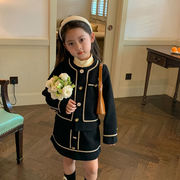 お勧め 秋冬新作 韓国風子供服 3-8歳女の子 長袖上着 ブルゾン ジャケット+ショートスカート 90-140