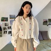 【2023春新作】韓国風レディース服　ゆったり　シンプル　カジュアル　きれいめ　長袖ブラウス