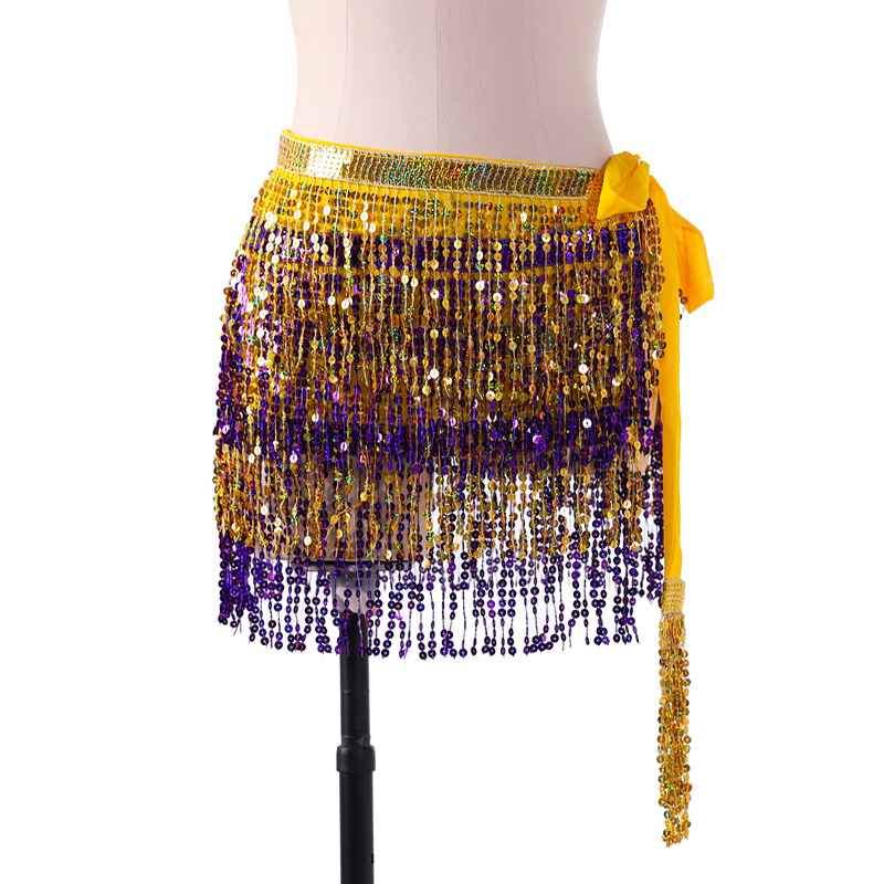 春新品 ベリーダンス衣装 インドダンス ヒップスカーフ コスチューム スパンコール タッセル 全14色