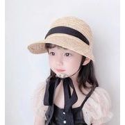 夏新型★韓国風★女の子★2色★草編み帽★日除け帽★ハット★子供用帽