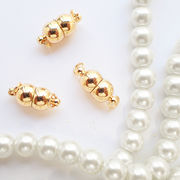 高級鍍金 マグネット クラスプ 【15.双子パール】 約18mm 1個売り K14メッキ 留め具 ハンドメイド