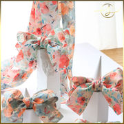 【3種】花柄 レトロ風 リボンテープ ラッピング プレゼント ギフト 花束包装 手芸材料 布小物
