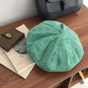 韓国風キャンディカラー万能型ベレー帽女性薄型春夏天レトロ画家帽子