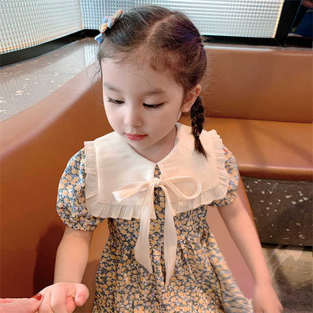 夏新作  子供服  韓国ファッション   甘い  女の子   可愛い  花柄   ワンピース