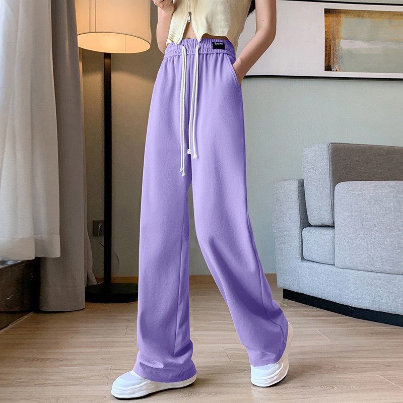 ファッション2023夏カジュアル婦人服ニットワイドパンツ薄いカジュアルパンツ