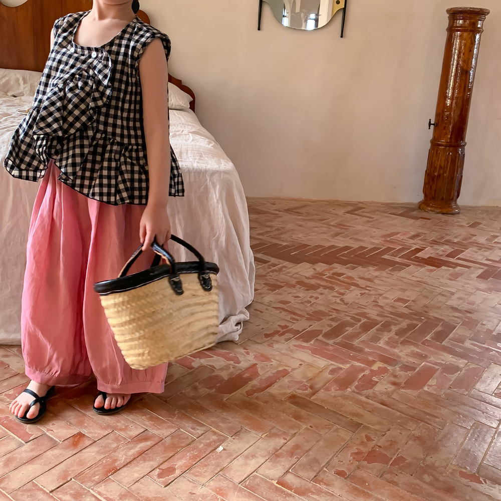 ★Girls★　ボヘミア風セットアップ　 サルエル　麻 　ペプラム　旅行　子供服