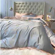 地域販売NO.1 布団カバー ソリッドカラー シルクスリップ 裸で寝る シーツ ベッド笠 春夏 セット