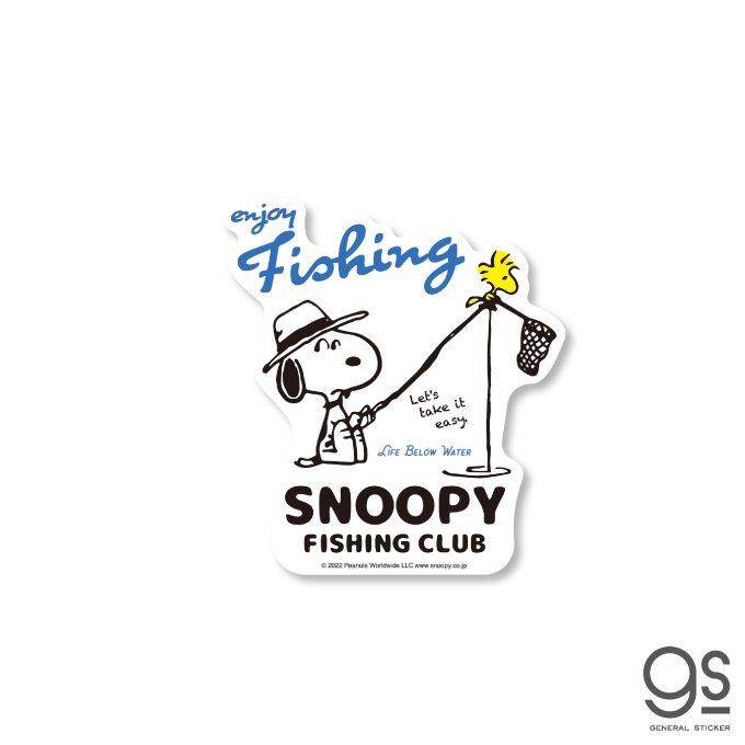 SNOOPY FISHING ビッグステッカー FISHING CLUB スヌーピー ピーナッツ 釣り PEANUTS SNOOPY SNO-005