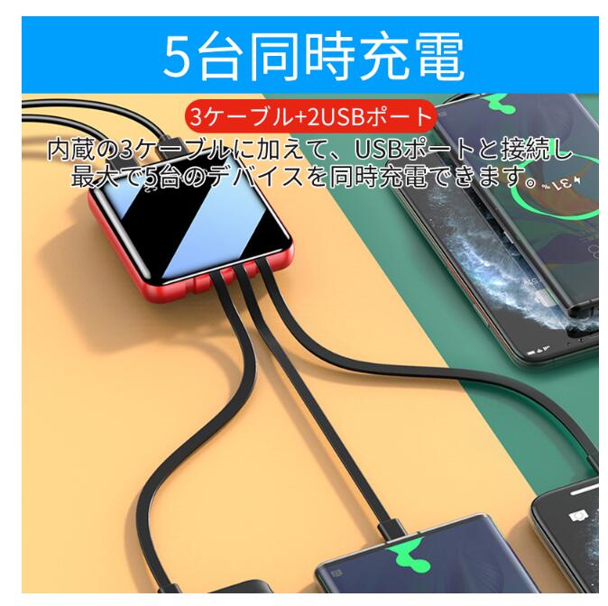 モバイルバッテリー 大容量 ミニ 超軽量 ケーブル急速充電 iPhone/iPad/Android&Type-C対応 LEDライト付き TGB株式会社  | 卸売・ 問屋・仕入れの専門サイト【NETSEA】