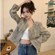 春秋   短い長袖ジャケット   韓国風      ファッションコート   カーディガントップ  ★S-2XL