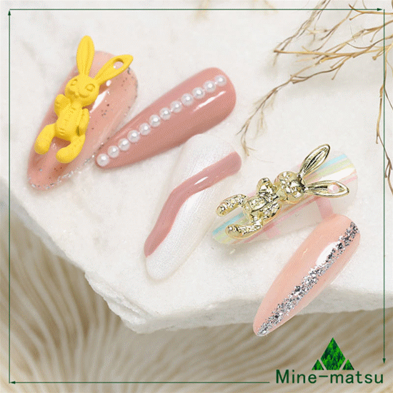 すだみずきネイルパーツ 2023新作 ウサギ ネイルアート 可愛い ネイルパーツ 上品 ネイル