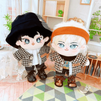 着せ替えぬいぐるみ ミニドール ぬいぐるみ用服 アイドル衣装 無属性ぬい玩具 doll チェック柄 服セット