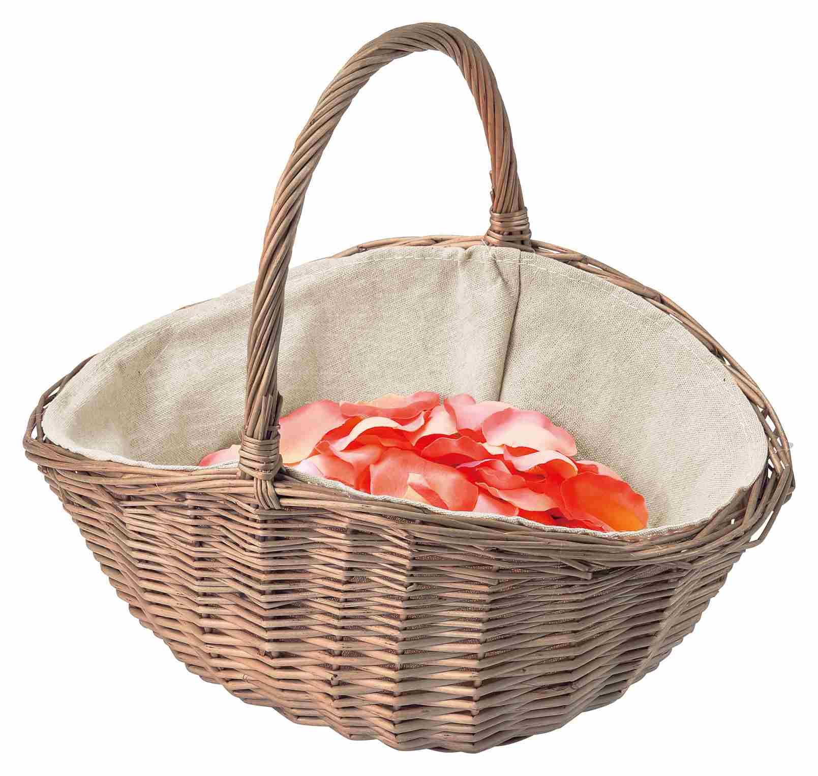 【即納可】ハンドルバスケット　かごバッグ　ピクニック　布付　煮柳　42-55