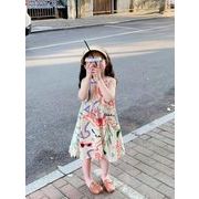 2023夏人気   韓国風子供服    キッズ   ベビー服    プリンセス   袖なし     ワンピース    ファッション