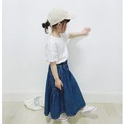 2023 夏新作  韓国風子供服 ベビー服  キッズ デニムスカート   かわいい 親子服  女の子