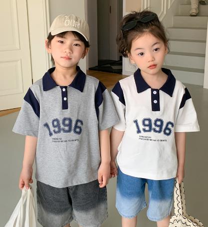 2023夏人気   韓国風子供服  ベビー服   キッズ 男女兼用   半袖    Tシャツ トップス 2色