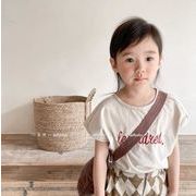夏人気新作  韓国風子供服 ベビー服 Tシャツ  カジュアル  トップス  刺繍  男女兼用  2色