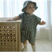 2024 夏 韓国風子供服 ベビー服   赤ちゃん    ロンパース +キャップ  つなぎ 男女兼用 2色