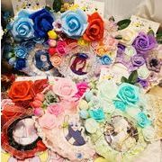 人気 パッチ アクセパーツ アクセパーツ レースパッケージバッチ花 推し活自作グッズバッジ  缶バッジ用5色